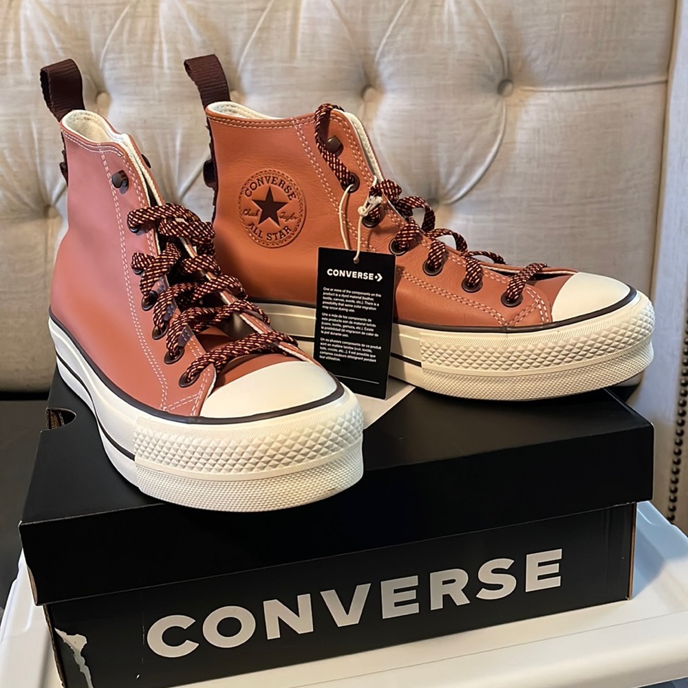 Converse leather high tops